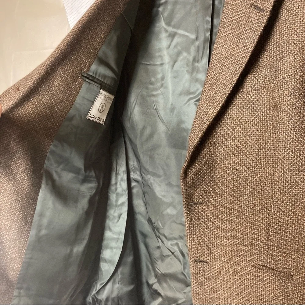 Hickey Freeman Brown Tweed Blazer 3 Button Up Front‎ Size 42